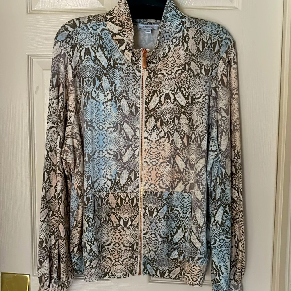 SNAKESKIN KNIT ZIP JACKET